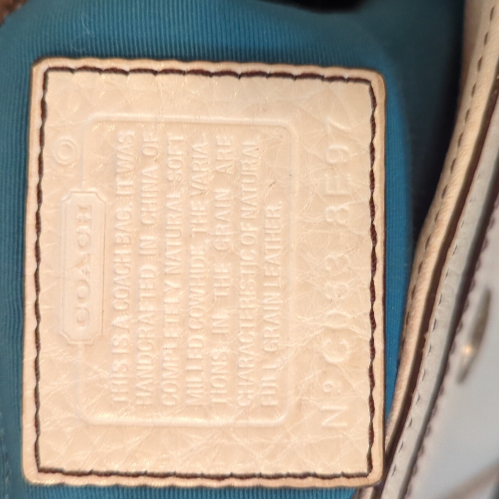 Coach Chelsea East West Leather Shoulder Bag Tote Sand Cream Brown - Picture 8 of 12